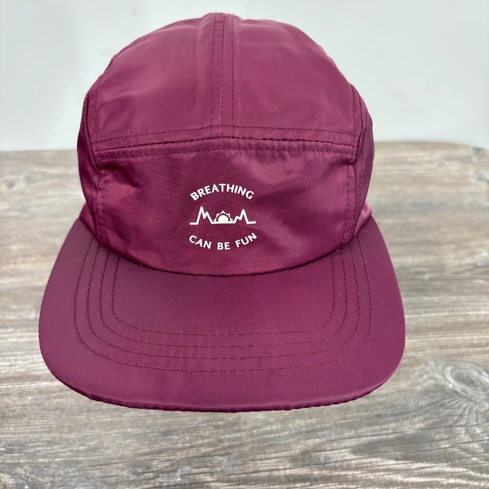 Breathing Can Be Fun Urban Outfitters Hat One Size Burgundy 5-Panel Camper Cap
